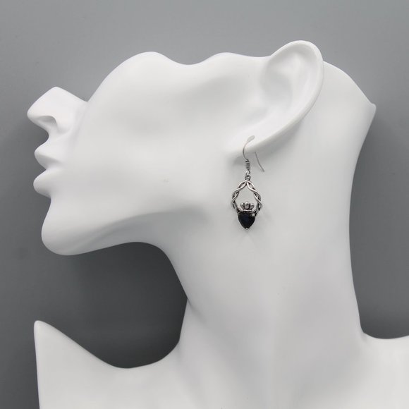 Jewelry Claddagh earrings Irish symbol of love loyalty friendship silver new - Picture 4 of 9